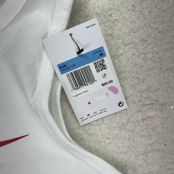 NIKE Youth Unisex Sportswear Essential Tank Top  Medium Graphic WHITE FV5325-100 - Picture 4 of 5